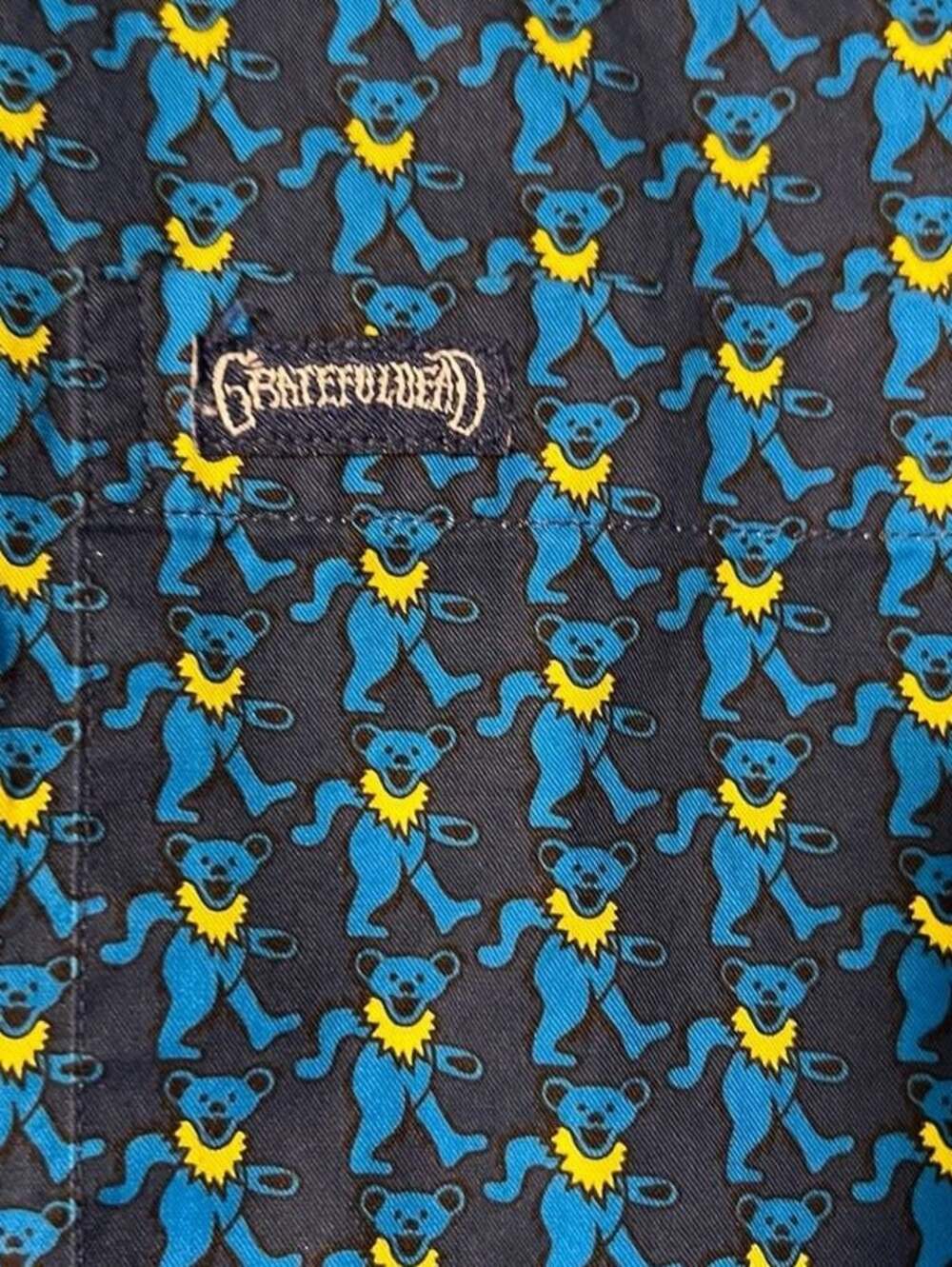 Section 119 x Grateful Dead Blue Dancing Bear Knit Button Down Shirt XXL